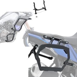 Set: Sturzbügel Hauptständer Set für Yamaha Tenere 700 19-21 oben unten + Kofferträger für Yamaha Tenere 700 19-21 für Alukoffer Satteltaschen_1
