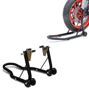 Set: Montageständer Vorderrad Classic-V Motorradständer mit V-Aufnahmen + Montageständer Vorderrad Fork Motorradständer mit Dornaufnahme matt_1