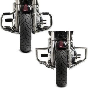 Set: Sturzbügel für Harley Softail 2000-2017 Mustache chrom + Sturzbügel für Harley Davidson Softail 00-17 ST1 chrom_1