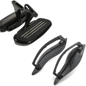 Set: Beifahrer Trittbretter + Halter für Harley Street Glide Special 15-21 + Seitlicher Windabweiser für Harley Street Glide Special 15-21 schwarz_1