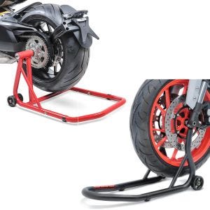 Set: Einarmständer KTM 1290 Super Duke / R 14-21 Montageständer Single + Montageständer Vorderrad Fork Motorradständer mit Dornaufnahme matt_1
