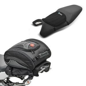 Set: Hecktasche X20 Vario Gepäcktasche hinten 14-20Ltr in schwarz + Gel Sitzkissen Neopren M Gelkissen Sitzauflage in schwarz_1