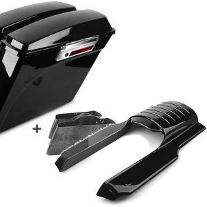 Set: Seitenkoffer Stretched für Harley Touring 94-13 mit Innenverkleidung + Kotflügelverlängerung hinten für Harley Road King Custom 05-07_1