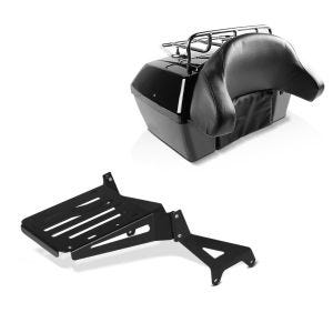 Set: Topcase Missouri 43Ltr für Chopper abschließbar schwarz + Gepäckträger Kawasaki Vulcan S/ Cafe 15-21 schwarz_1