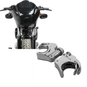 Sett: lampe maske MG8 egnet for Dyna Street Bob 06-17 lampebekledning Craftride + frontruteklips 49 mm Dyna Street Bob 06-17