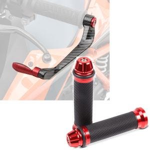 Sett: spakbeskytter Lever Guard bremsespak clutchspakbeskyttelse X6 rød + styrehåndtak 2X 22mm rød