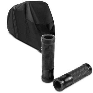 Set: Abdeckplane XL Abdeckhaube in schwarz + Lenkergriffe 5X - 22mm schwarz_1