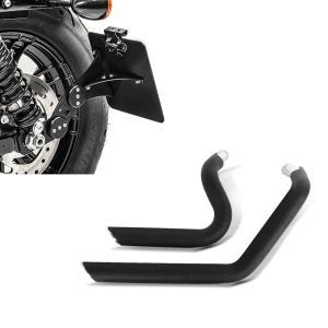 Set: Auspuff Harley Sportster 883 Iron 09-13 Short-Shot Schalldämpfer Set + Seitlicher Kennzeichenhalter für Harley Sportster 883 Iron 09-20_1
