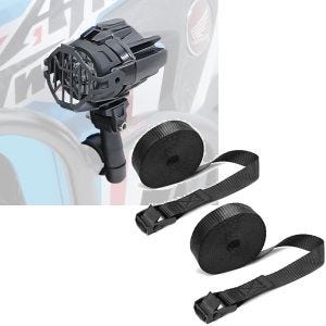 Set: LED Zusatzscheinwerfer mit Sturzbügel Halter und Schutzgitter SX22 + Spanngurt Set Zurrgurte 200cm 2 Stück in schwarz_1