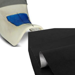 Set: Gel-Pad Einbaukissen XL für Motorrad-Sitzbank 25x20x1,5 cm + Sitzbank Leder antirutsch in schwarz_1