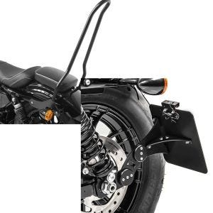 Sett: Sissy bar egnet for Harley Davidson Sportster 1200 Iron 18-20 Craftride Tampa + sideskiltholder som passer til Harley Davidson Sportster 1200 Iron 18-20 Craftride svart
