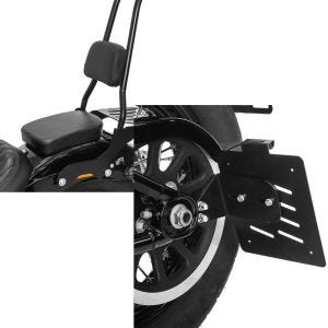 Set: Sissybar Harley Softail Street Bob 18-20 Fast Rider-XL Gepäckträger + Seitlicher Kennzeichenhalter für Harley Softail Street Bob 18-20 S_1