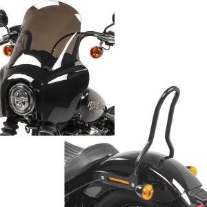 Set: Lampenmaske MG5 für Harley Softail Street Bob 18-20 Lampen Verkleidung + Sissybar für Harley Softail Street Bob 18-20 Tampa S schwarz_1