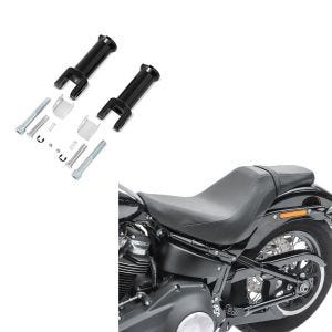 Set: Sitzbank für Harley Softail Modelle 18-21 BDL1 Doppelsitzbank + Sozius Fussrasten-Halter für Harley Softail 18-21 schwarz_1