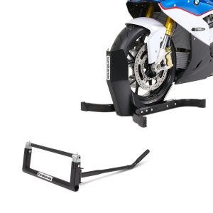 Set: Motorradwippe Easy Plus Vorderradwippe Motorradständer bis 21" schwarz + Chopper Motorradzentralheber. Custom Bike-Heber schwarz_1