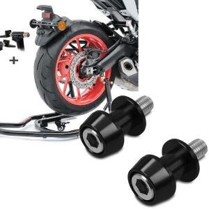 Sett: Manøvreringshjelp monteringsstativ bakhjul Mover 2 universal sort + prismatisk socket racing adapter Motea Assen M6 svart