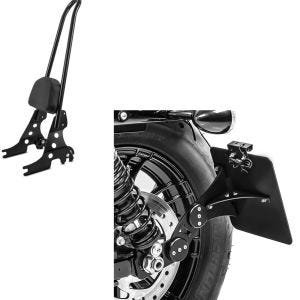 Set: Sissy Bar Abnehmbar CSXL für Harley- Sportster 04-18 schwarz + Seitlicher Kennzeichenhalter für Harley Sportster 04-19 schwarz_1