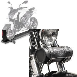 Set: Rangierschiene mit Wippe Smart Mover bis 450 kg in grau + Werkzeugrolle Elgin 2,4Ltr für Chopper Cafercaer und Scrambler in_1