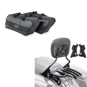 Set: Sissybar + Gepäckträger XB für Harley Street Glide Special 15-19 + Innentasche Seitenkoffer für Harley Street Glide Special 15-21 19Ltr_1