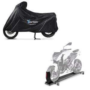Set: Rangierschiene mit Wippe Smart Mover bis 450 kg in grau + Abdeckplane XL schwarz_1