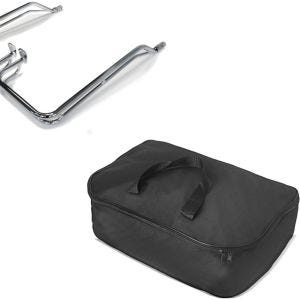 Sett: seteveske beskyttelsesstang egnet for Harley Davidson Electra Glide Ultra Limited 09-13 Craftride krom + innerveske egnet for Harley Davidson Electra Glide Ultra Limited 09-23 King Tour Pak toppveske Craftride