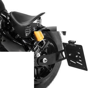 Set: Bobber Solositz mit Grundplatte in schwarz + Seitlicher Kennzeichenhalter für Yamaha XV 950 / R 14-20 schwarz_1