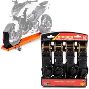 Set: Rangierschiene mit Wippe Smart Mover bis 450 kg in orange + Spanngurt Set mit Ratsche und Haken inkl 4x Zurrschlaufe in schwarz_1