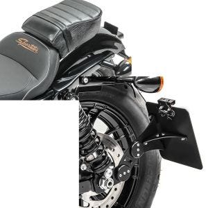 Set: Sozius Sitz für Harley Sportster Forty-Eight 48/ 883 Iron + Seitlicher Kennzeichenhalter für Harley Sportster Forty-Eight 48 10-20_1