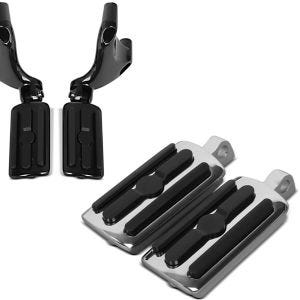 Sett: Passasjerfotstøttesett med holder egnet for Harley Davidson Sportster Forty-Eight 48 10-13 BL1 Craftride + Driver pillion fotstøtte egnet for Harley Davidson Craftride FP2 krom