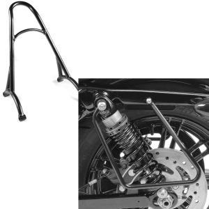 Sett: Sissy bar egnet for Harley Davidson Sportster 04-20 Craftride Rider-XS svart + salveskeholder egnet for Harley Davidson Sportster 04-20 svart Craftride