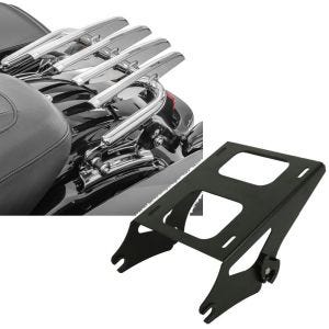 Set: Gepäckträger für Harley Electra Glide, Street Glide, Road King 09-21 + Topcase Träger Doppelsitzbank für Harley Touring 14-21 schwarz_1