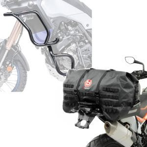 Sett: Crash bar sett egnet for Yamaha Tenere 700 19-24 topp og bunn crash bar + tail bag SX70 70Ltr vanntett i svart