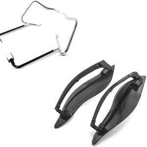 Set: Kofferträger für Harley Touring 14-21 mit Schutzbügel chrom + Seitlicher Windabweiser für Harley- Touring 14-21 schwarz_1