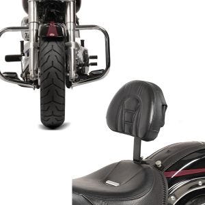 Sett: Crash bar egnet for Harley Davidson Softail 00-17 Craftride ST2 krom + førerryggstøtte Tech egnet for Harley Davidson Heritage Softail Classic 07-17 Craftride