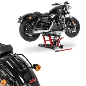 Set: Hebebühne Mid-Lift L Motorradheber für Harley und Chopper bis 680 k + Gepäckträger für Harley Sportster 04-20 Solo Rack schwarz_1