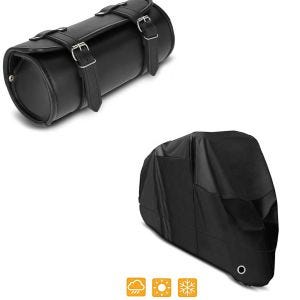 Set: Werkzeugrolle Kansas 3Ltr Custom Werkzeugtasche in schwarz + Abdeckplane XXXL Abdeckhaube in schwarz_1