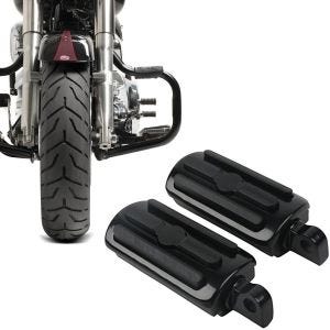 Sett: Crash bar egnet for Harley Davidson Softail 2000-2017 Craftride Moustache svart + motorsykkel fotstøtter Craftride FP1 sjåfør og pillepassasjer egnet for Harley Davidson i svart