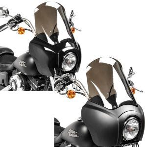 Set: Frontverkleidung für Harley Dyna Low Rider / Street Bob MG5 Scheibe + Lampenmaske MG5 für Harley Dyna Street Bob 06-17 Lampen Verkleidung_1