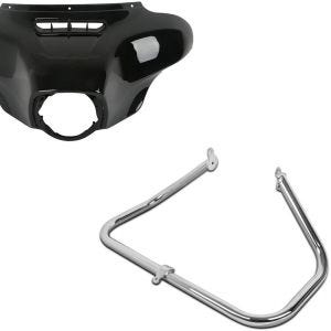 Sett: Batwing fairing egnet for Harley Davidson Touring 14-24 Craftride + crash bar egnet for Harley Davidson Touring 09-24 Craftride TR2 krom