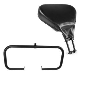 Set: Sturzbügel für Harley Davidson Touring 09-21 TR2 schwarz + Fahrer Rückenlehne BR5 für Harley Touring Modelle 2009-2021_1