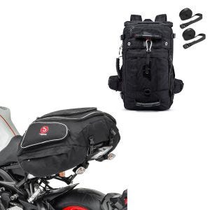 Set: Hecktasche X50 Gepäcktasche hinten 50Ltr in schwarz + Rucksack HK4 Hecktasche inkl. Spanngurte 45Ltr schwarz_1
