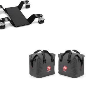 Sett: manøvreringshjelp for hovedstativ Easy Mover III opp til 400 kg i svart + aluminiumskoffert innerveske som passer for BMW R 1250 GS / Adventure 19-24