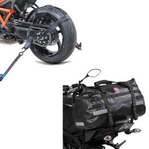 Set: Hecktasche Drybag XB50 Wasserdicht Volumen 50l + Hinterrad Zurrgurt mit 4x Ratschen-Spanngurten Set Abspanngurt_1