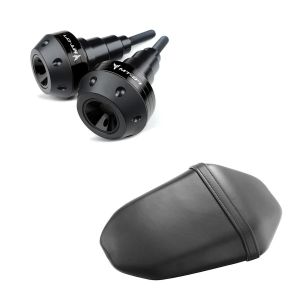 Set: Sturzpads für Yamaha MT-07 / Tracer 700 13-19 Crashpads Motoguard SC2 schwarz + Soziussitz für Yamaha MT-07 18-20 Beifahrersitz schwarz_1