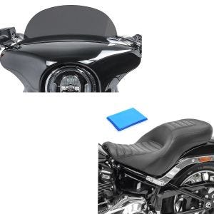 Set: Gel Sitzbank für Harley Davidson Sport Glide 18-21 Craftride HX4 Komfort Doppelsitzbank + Windschild für Harley Davidson Sport Glide 18-21 Craftride M Windschutzscheibe dunkel getönt_1