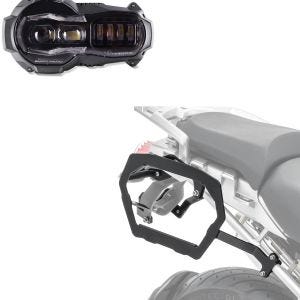 Set: LED Scheinwerfer für BMW R 1200 GS / Adventure 04-13 Hauptscheinwerfer mit ECE Lumitecs QL2 + Kofferträger für BMW R 1200 GS 04-12 Bagtecs SLP für Alukoffer und Satteltaschen_1