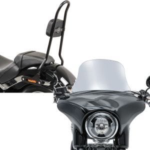 Set: Sissybar für Harley Softail / Sport Glide 18-21 Craftride SRL schwarz + Windschild für Harley Sport Glide 18-21 Craftride L Windschutzscheibe rauchgrau_1