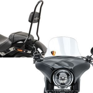Set: Sissybar für Harley Softail / Sport Glide 18-21 Craftride SRL schwarz + Windschild für Harley Sport Glide 18-21 Craftride L Windschutzscheibe klar_1