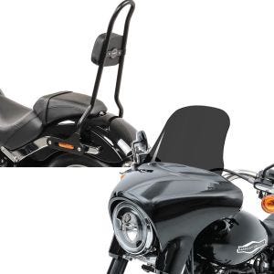 Set: Sissybar für Harley Softail / Sport Glide 18-21 Craftride SRL schwarz + Windschild für Harley Sport Glide 18-21 Craftride L Windschutzscheibe dunkel getönt_1