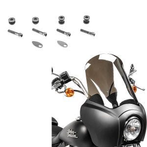 Set: Frontverkleidung für Harley Dyna Low Rider / Street Bob Craftride MG5 mit Scheibe schwarz-matt rauchgrau + Anbausatz Docking Hardware Kit für Harley-Davidson Dyna Street Bob 09-17 / Low Rider S Craftride_1